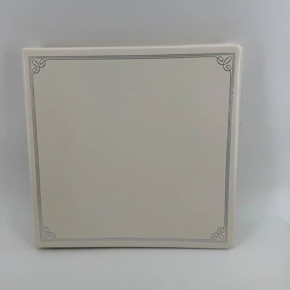 C.R Gibson Unimount 45 Vintage Photo Album Cream Silver Border 20 Magnetic Pages
